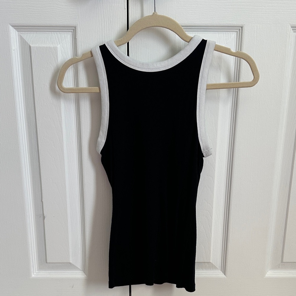 Black and White Sleeveless Women's Top